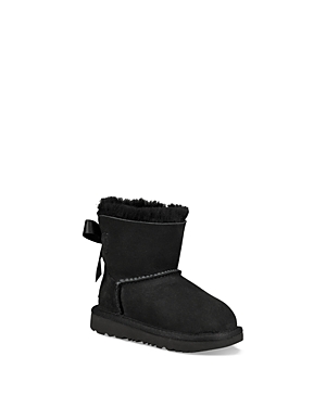 Shop Ugg Girls' Mini Bailey Bow Ii Boots - Toddler In Black