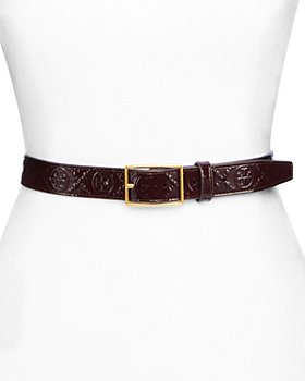 Tory Burch - Women's T Monogram Embossed Patent Leather Belt