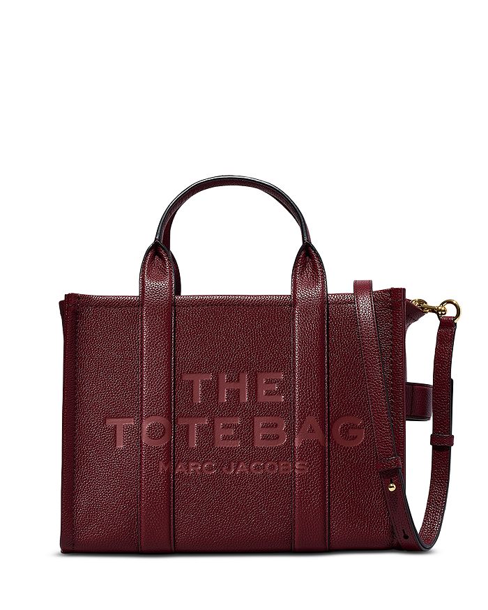 Marc Jacobs The Leather Medium Tote Bag In Chianti/gold