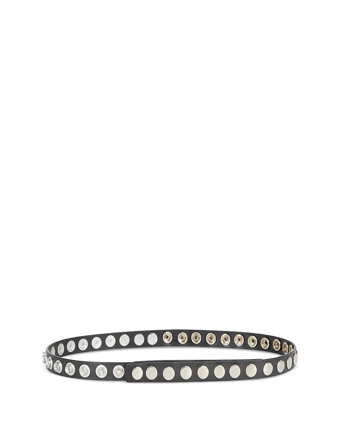 The Kooples Women's Thin Leather Snap Belt Bloomingdale's