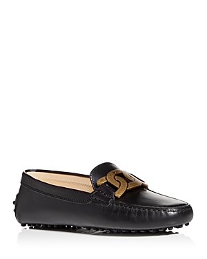 Shop Tod's Women's Kate Gommini Leather Driving Shoes In Black