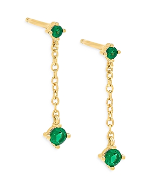 BY ADINA EDEN ADINAS JEWELS TINY SOLITAIRE CHAIN DROP STUD EARRINGS