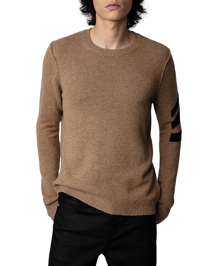 Zadig & Voltaire Kennedy Arrow Sleeve Cashmere Sweater In Cognac