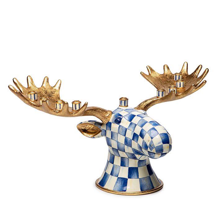 MackenzieChilds Royal Check Moose Menorah Bloomingdale's