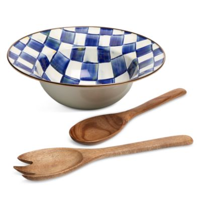Royal Check Enamel Salad Serving Set