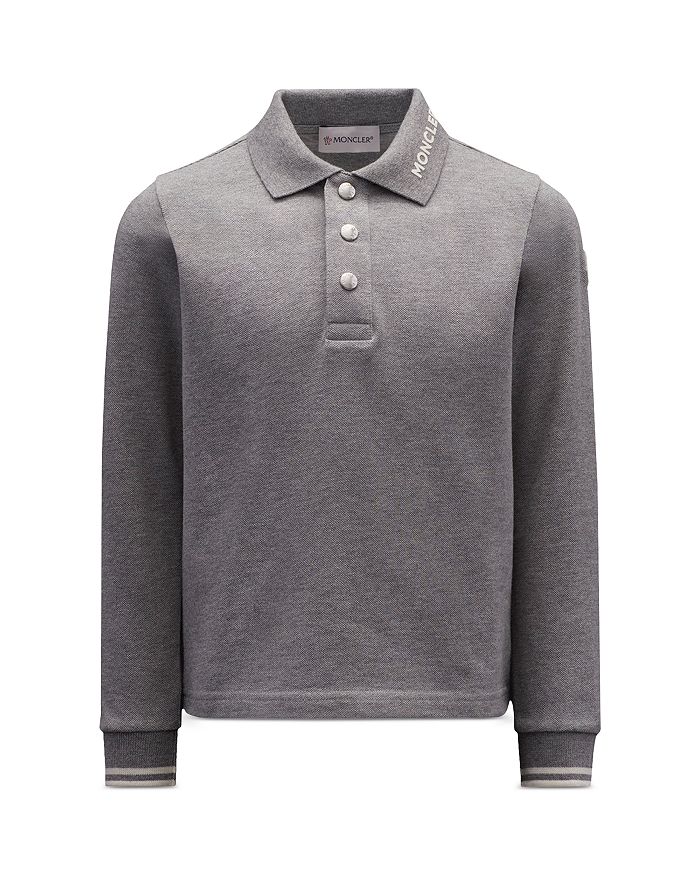 Moncler Boys' Long Sleeve Cotton Polo Shirt - Big Kid | Bloomingdale's