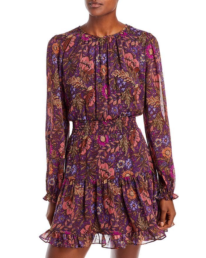 AQUA Smocked Chiffon Dress - 100% Exclusive | Bloomingdale's
