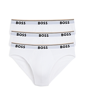 Shop Hugo Boss Power Cotton Blend Briefs, Pack Of 3 In White