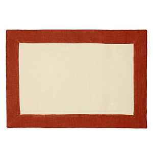 Shop Sferra Roma Colorblock Placemats, Set Of 4 In Stone/paprika
