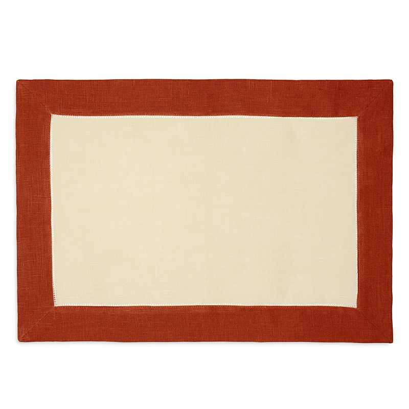 Sferra Roma 4-piece Colorblock Placemat Set In Stone/paprika