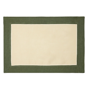 Shop Sferra Roma Colorblock Placemats, Set Of 4 In Stone/sage