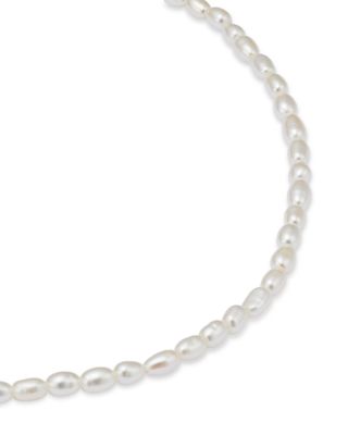 14K Yellow Gold White Pearl Cultured Pearl Beaded Necklace, 14-16"
