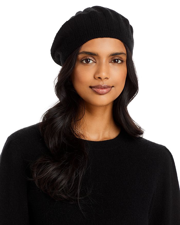 C by Bloomingdale\'s Ribbed Bloomingdale\'s Beret Cashmere | Cashmere