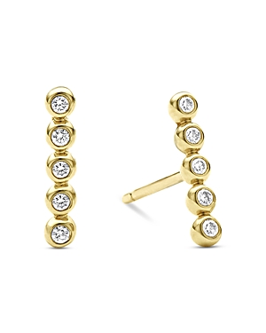Lagos 18K Gold Ksl Diamond Bar Stud Earrings