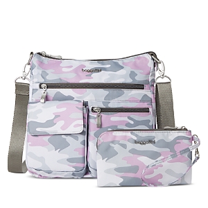 Baggallini Modern Everywhere Slim Crossbody Bag In Blush Camo