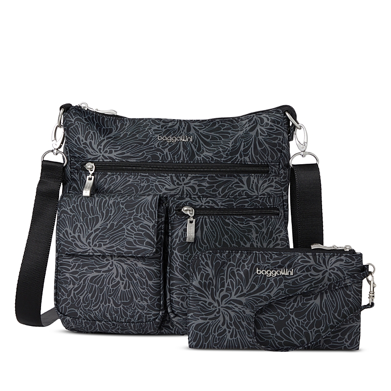 Baggallini Women's Modern Everywhere Slim Crossbody With Rfid Wristlet, Set 2 Piece In Midnight Blue