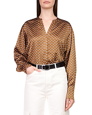 Sanctuary Printed Relaxed Modern Blouse In Spice Geo