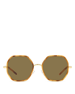 Tory Burch Irregular Sunglasses, 55mm In Brown