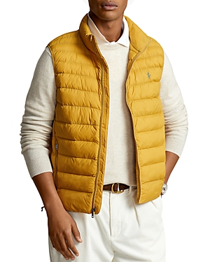 Polo Ralph Lauren Nylon Packable Quilted Vest In Gold