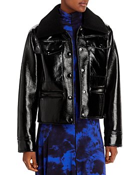 - Save 15% PROENZA SCHOULER WHITE LABEL Faux-leather Shearling-lined Jacket in Brown Black Womens Jackets PROENZA SCHOULER WHITE LABEL Jackets 