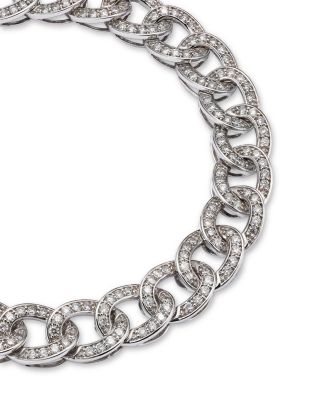 Diamond Chain Link Bracelet in 14K White Gold, 3.0 tcw 
