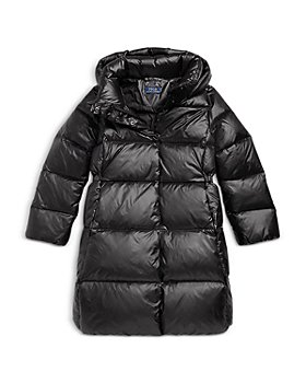 marc janie Girls' Thick Mid-length Light Weight Removable Hood Down Puffer Jacket Kids Outerwear 