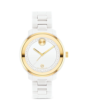 Shop Movado Bold Verso Watch, 38.5mm In White/gold