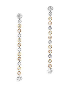 Bloomingdale's - Diamond Linear Drop Earrings in 14K White, Yellow & Rose Gold, 2.10 ct. t.w. - 100% Exclusive