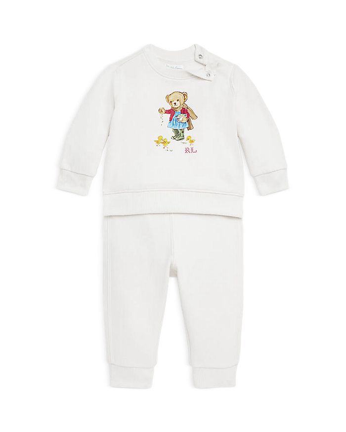 Ralph Lauren Girls' Polo Bear Fleece Sweatshirt & Pants Set - Baby