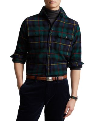 Men's Lambswool Plaid Button-up In The Polo Tartan