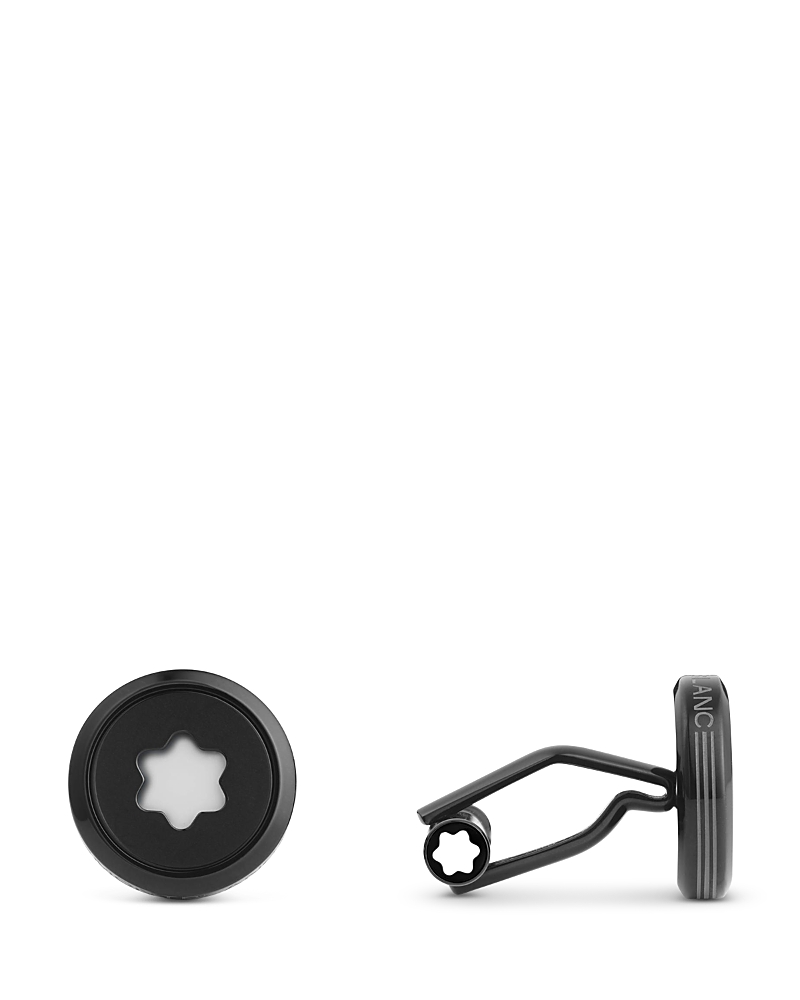 Montblanc Starwalker Stainless Steel And Acrylic Cufflinks In Black
