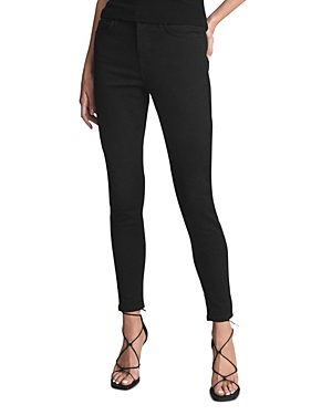 Shop Reiss Lux Mid Rise Skinny Jeans In Black