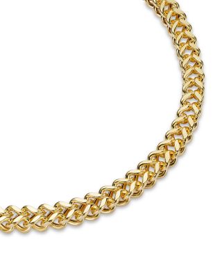 Men&#39;s Square Franco Link Chain Bracelet in 14K Yellow Gold 