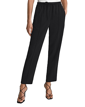 Shop Reiss Hailey Pull On Tapered Trousers In Black