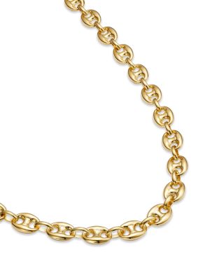 Men&#39;s Puffed Mariner Link Chain Necklace in 14K Yellow Gold, 24&amp;quot; 