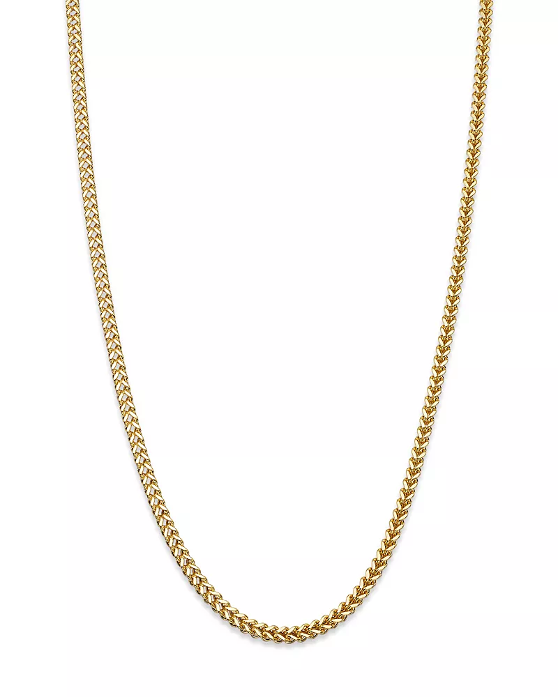 Bloomingdale's Fine Collection Men's Square Franco Link Chain Necklace in 14K Yellow Gold, 24