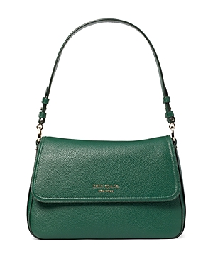 Kate Spade New York Hudson Pebbled Leather Medium Convertible Flap Shoulder Bag In Arugula/gold