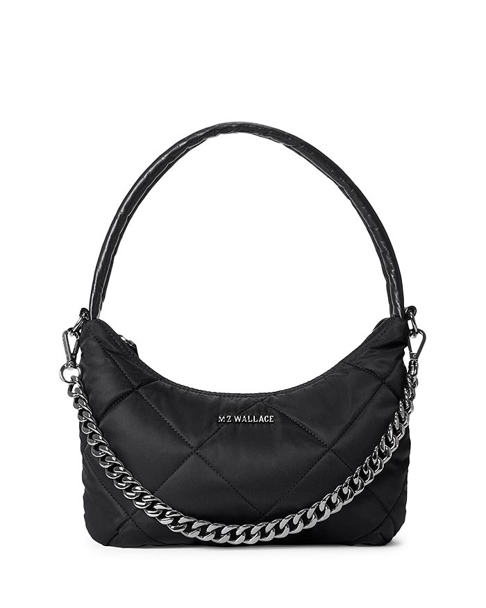 MZ Wallace Quilted Bowery Small Shoulder Bag Black - trends and gems