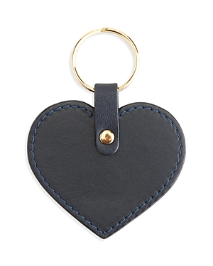 Shop Royce New York Royce Leather Heart Key Fob In Navy Blue