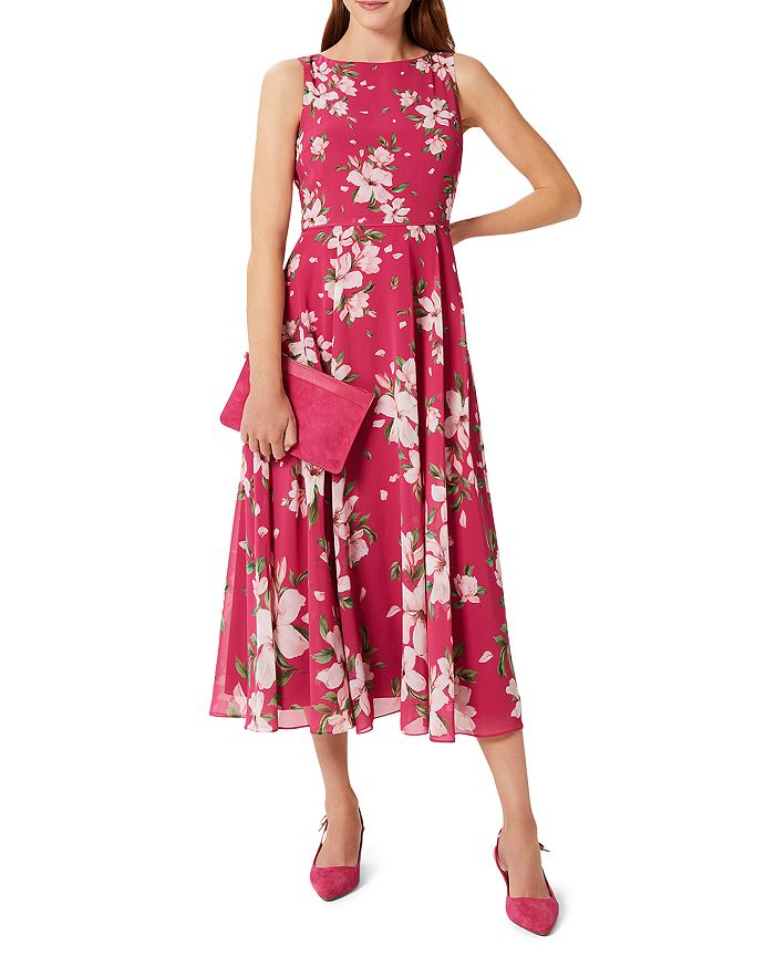 HOBBS LONDON Carly Floral Print Midi Dress | Bloomingdale's