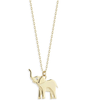 Moon & Meadow Diamond Elephant Necklace in 14K Yellow Gold, 0.01 ct. t.w.