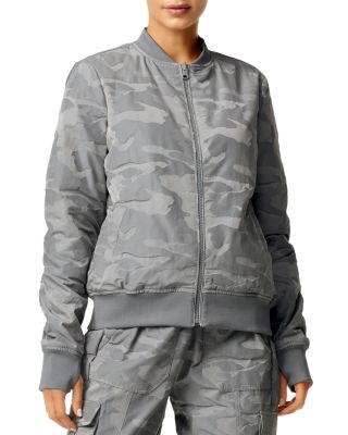 Blanc Noir Reversible Camo Print Bomber Jacket