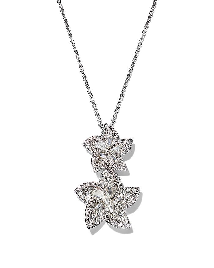 HARAKH Colorless Diamond Frangipani Flower Pendant Necklace in 18K