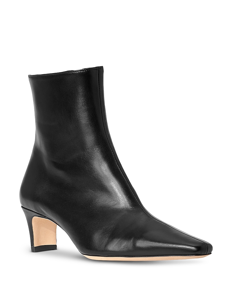 Staud Leather Wally Ankle Boots 55 In Black