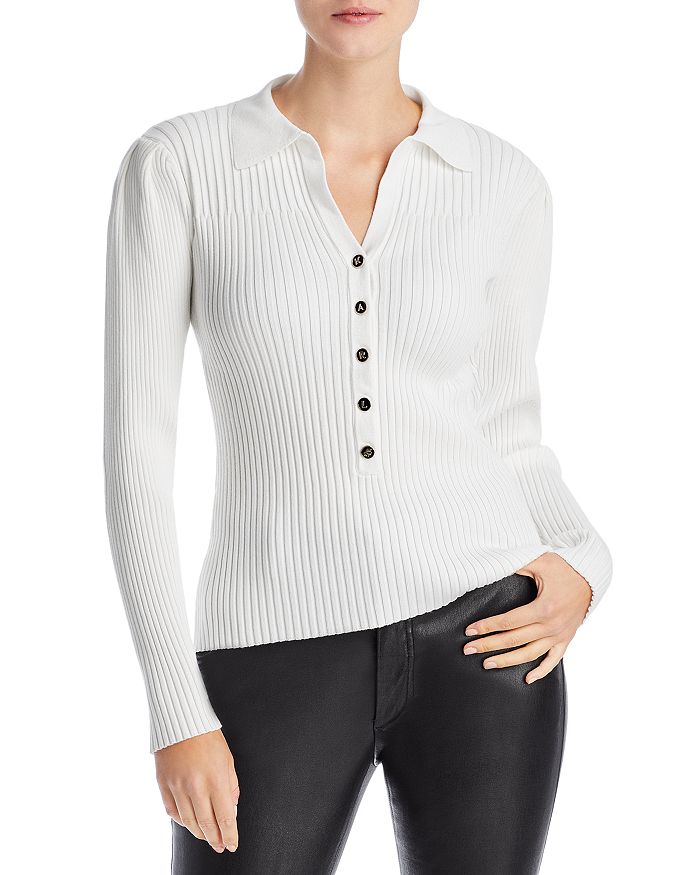 Ribbed henley sweater shop