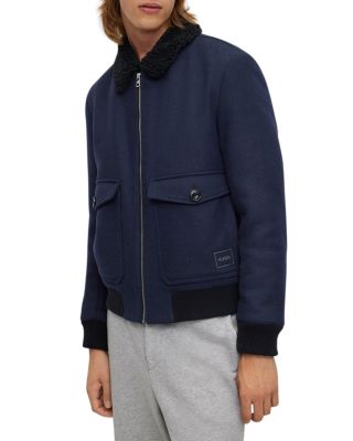 Hugo Bavi Aviator Jacket In Blue | ModeSens