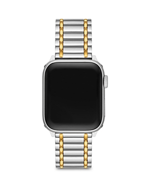 Shop Tory Burch Apple Watch Two-tone Bracelet, 38/40/41mm In Silver/gold