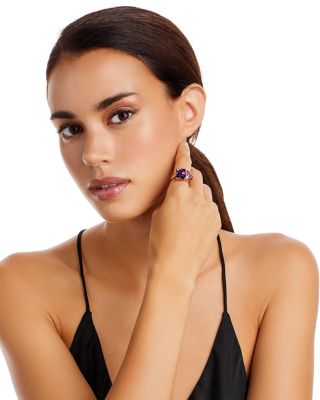 Amethyst & Pink Amethyst Ring in 14K Rose Gold  