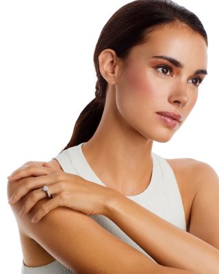 Diamond Halo Ring in 14K White Gold, 0.50 tcw  