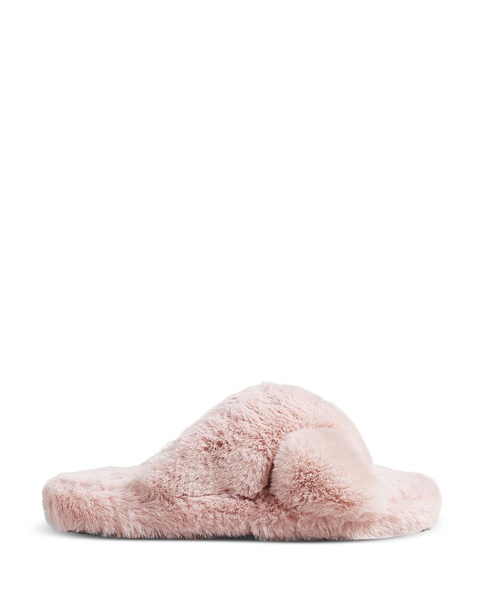 Ted Baker Women's Lopply Faux Fur Crossover Slippers | Bloomingdale's